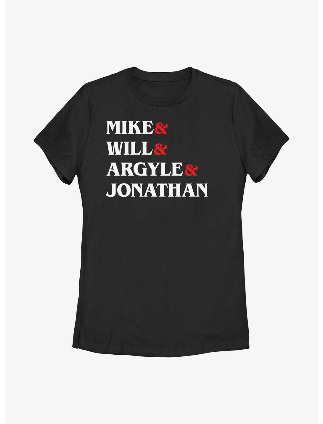 Stranger Things Mike Will Argyle Jonathan Stack Womens T-Shirt, BLACK, hi-res