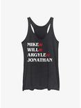 Stranger Things Mike Will Argyle Jonathan Stack Womens Tank Top, BLK HTR, hi-res
