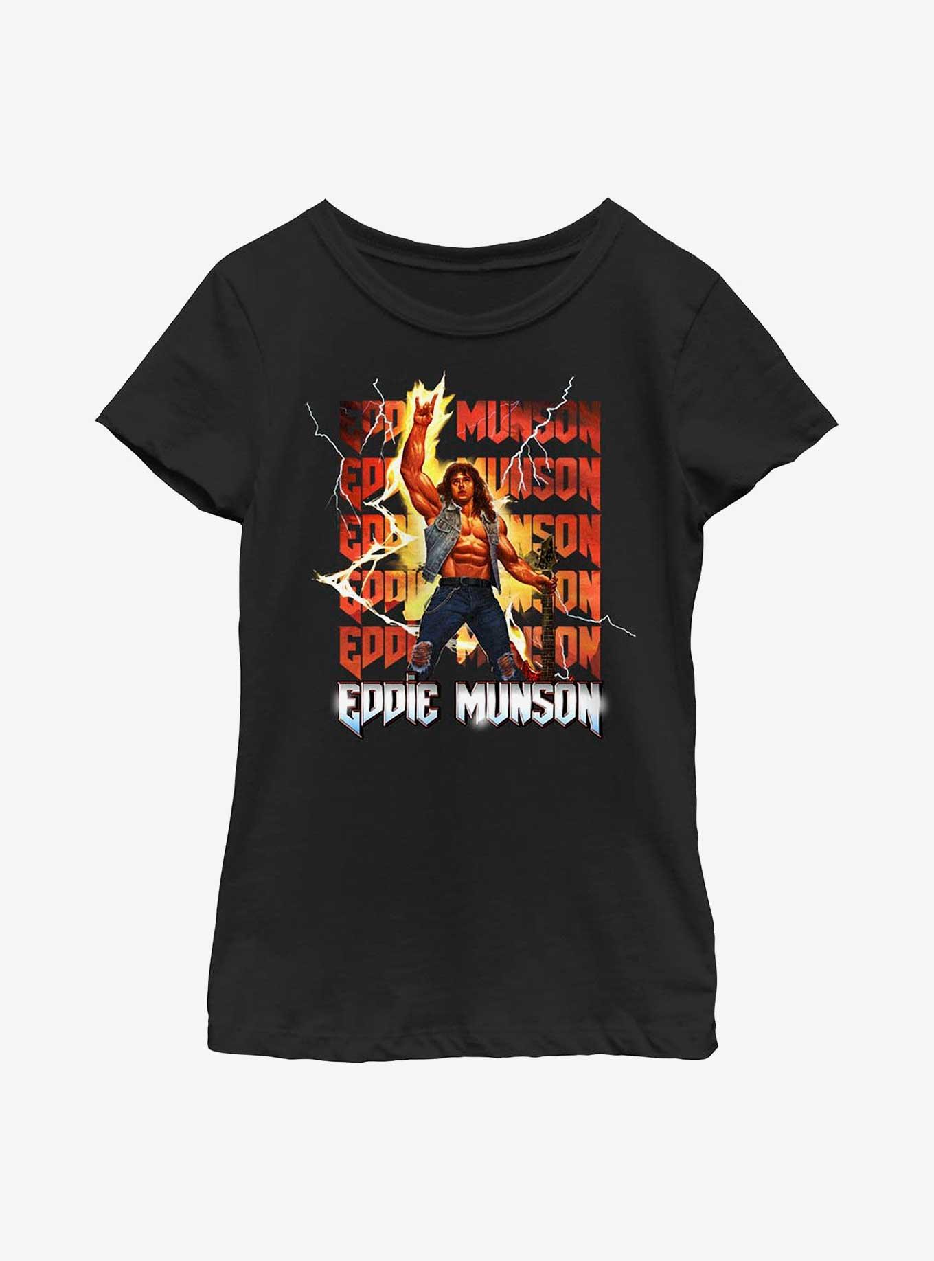 Stranger Things Eddie Munson Stack Youth Girls T-Shirt, BLACK, hi-res