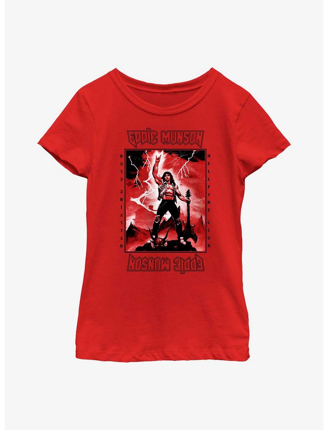 Stranger Things Power Of Eddie Munson Youth Girls T-Shirt, RED, hi-res