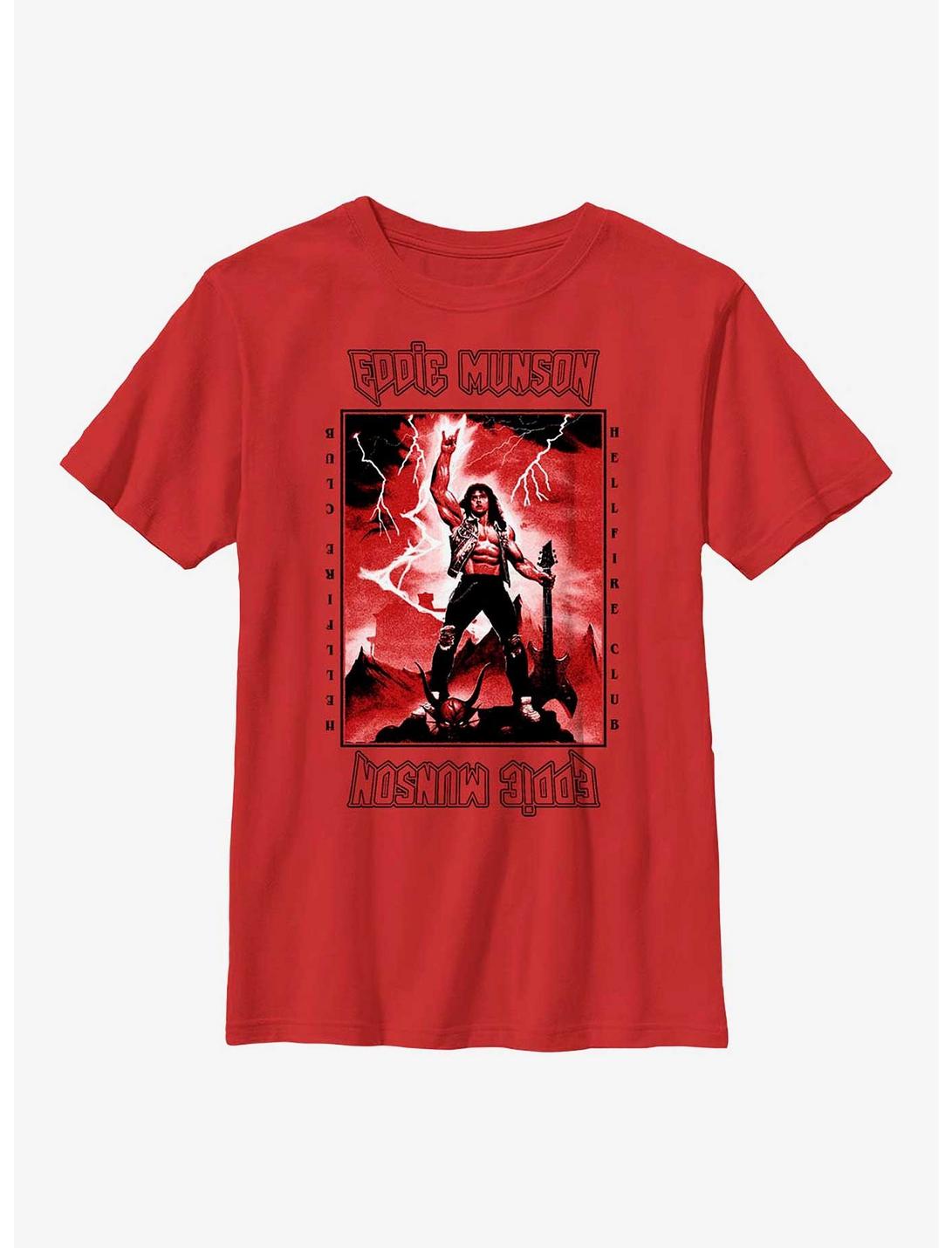 Stranger Things Power Of Eddie Munson Youth T-Shirt, RED, hi-res