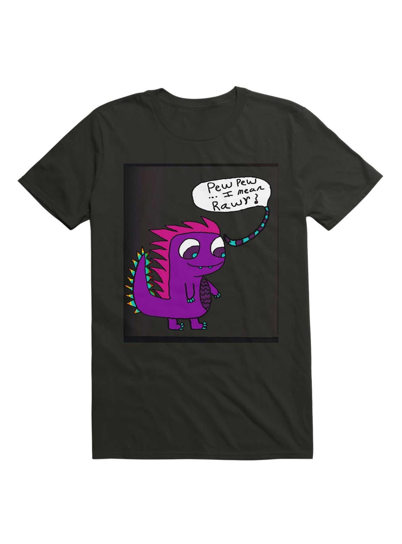 Kawaii Pew Pew Dino T-Shirt, , hi-res