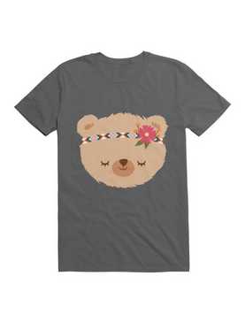 Kawaii Girly Hippie Bear T-Shirt, , hi-res