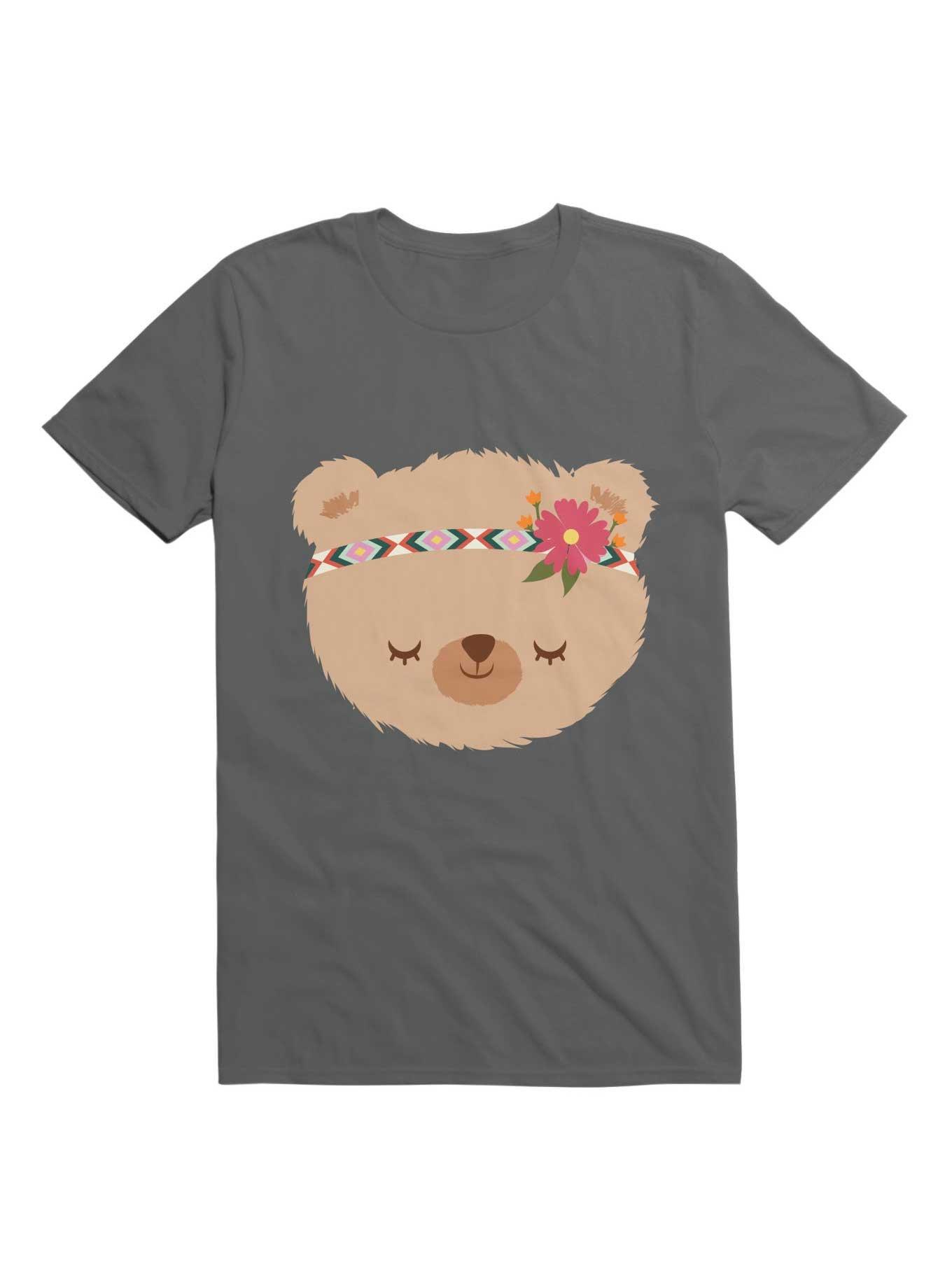 Kawaii Girly Hippie Bear T-Shirt, , hi-res