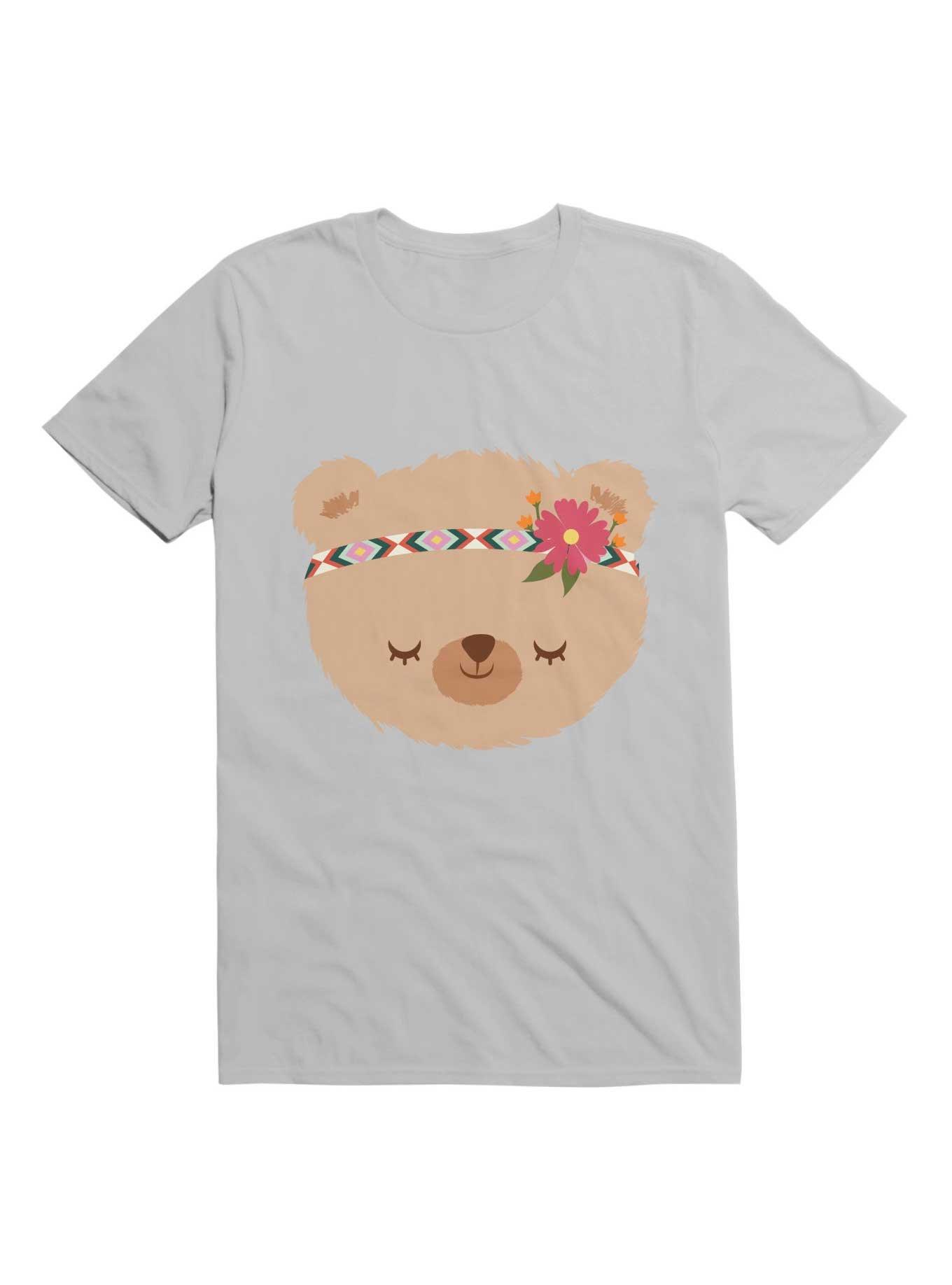 Kawaii Girly Hippie Bear T-Shirt, , hi-res