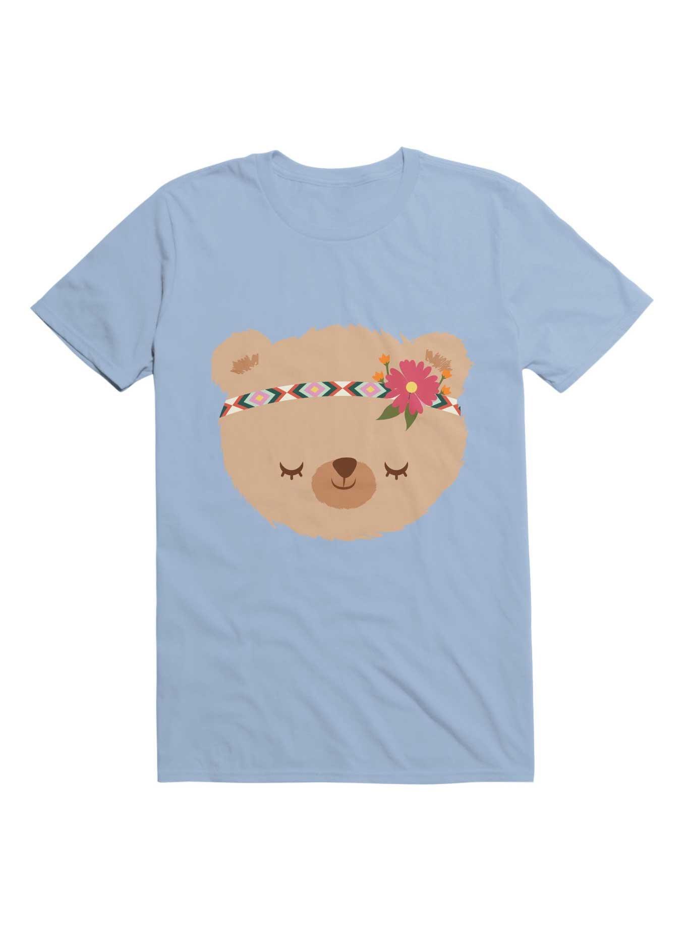 Kawaii Girly Hippie Bear T-Shirt, , hi-res
