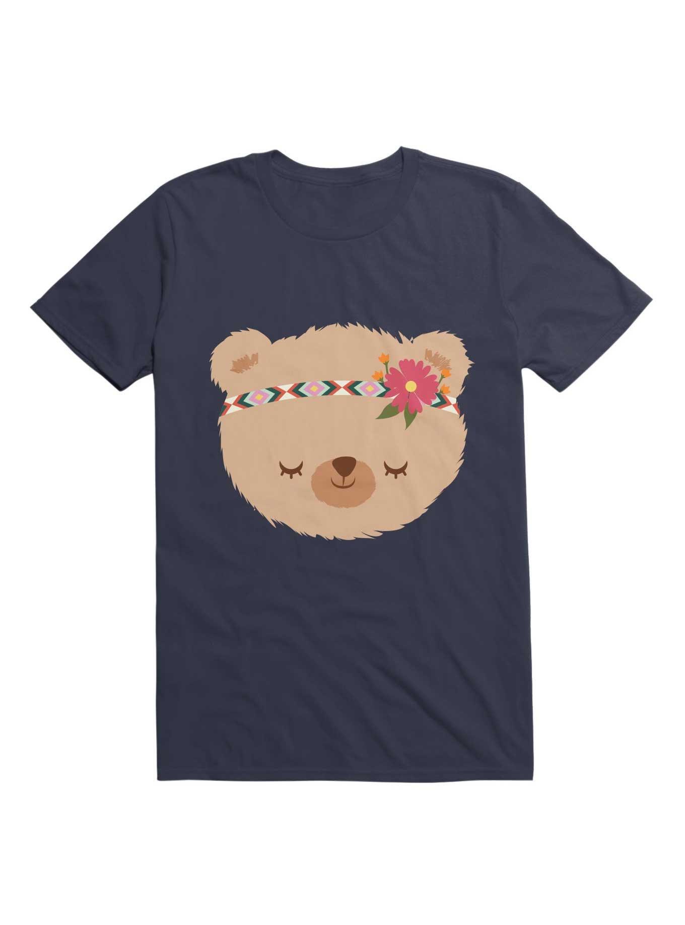 Kawaii Girly Hippie Bear T-Shirt, , hi-res