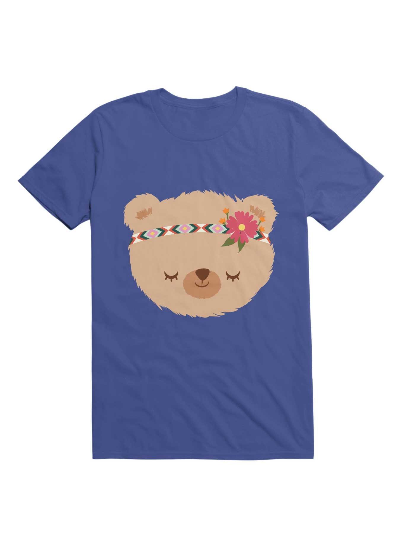 Kawaii Girly Hippie Bear T-Shirt, , hi-res