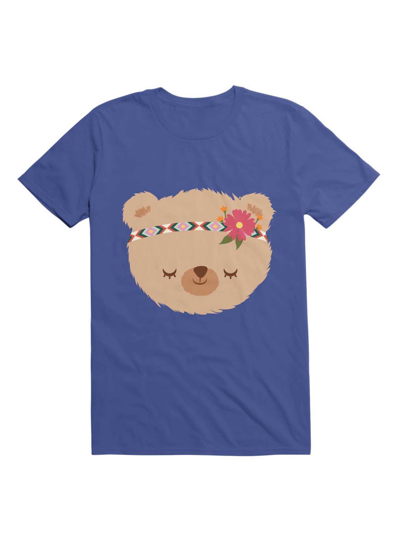 Kawaii Girly Hippie Bear T-Shirt, , hi-res