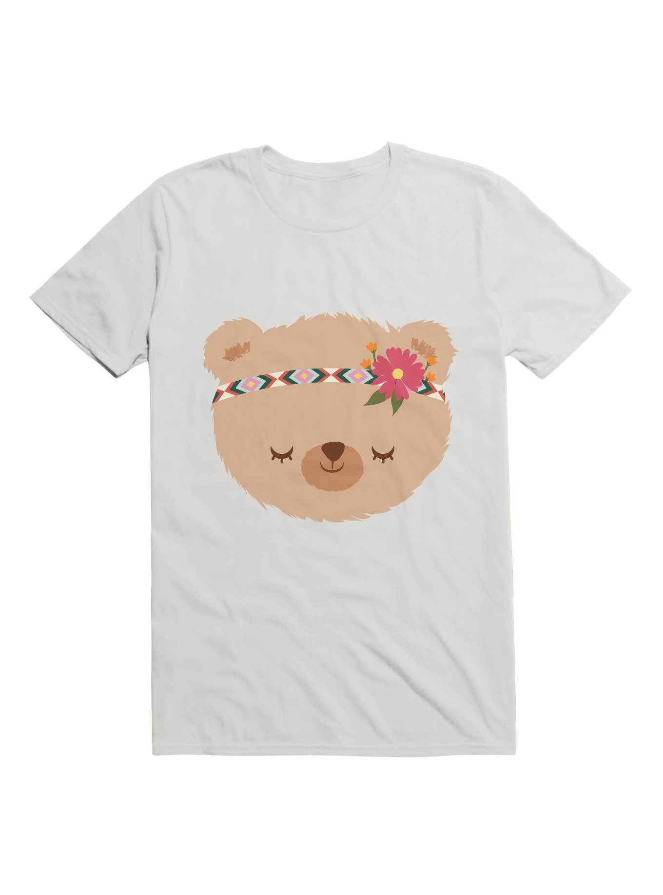 Kawaii Girly Hippie Bear T-Shirt, , hi-res