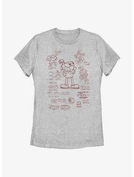 Cuphead: The Delicious Last Course Sketch Sheet Cuphead Womens T-Shirt, , hi-res