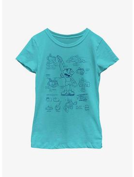 Cuphead: The Delicious Last Course Sketch Sheet Mugman Youth Girls T-Shirt, , hi-res