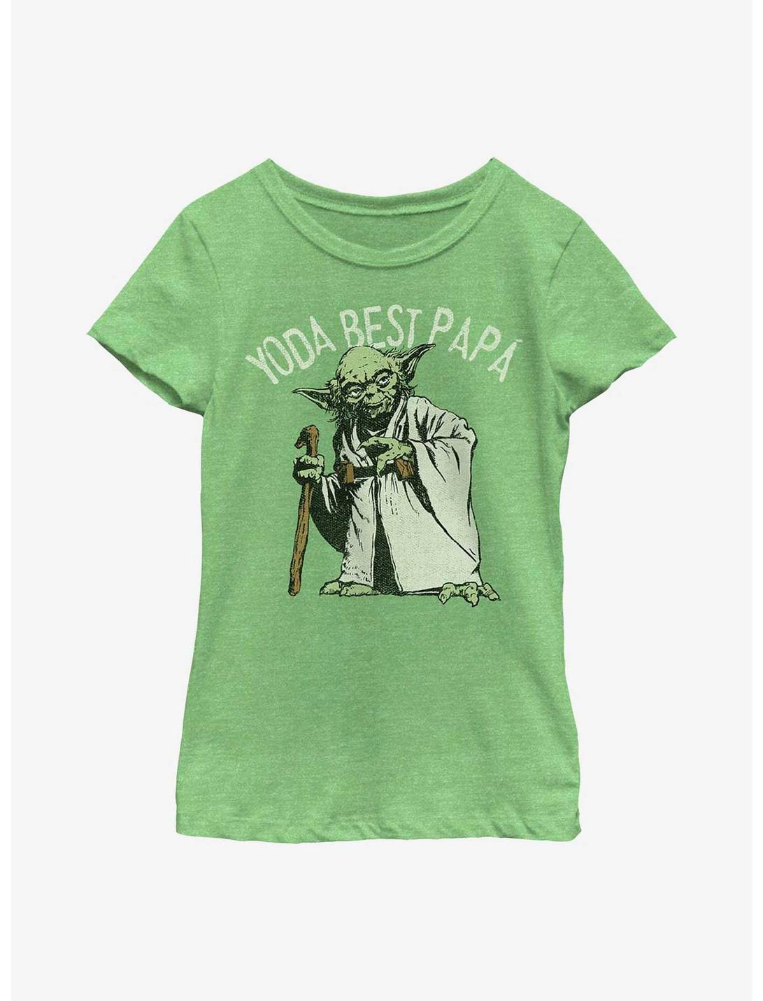 Star Wars Yoda Best Papa Youth Girls T-Shirt, GRN APPLE, hi-res