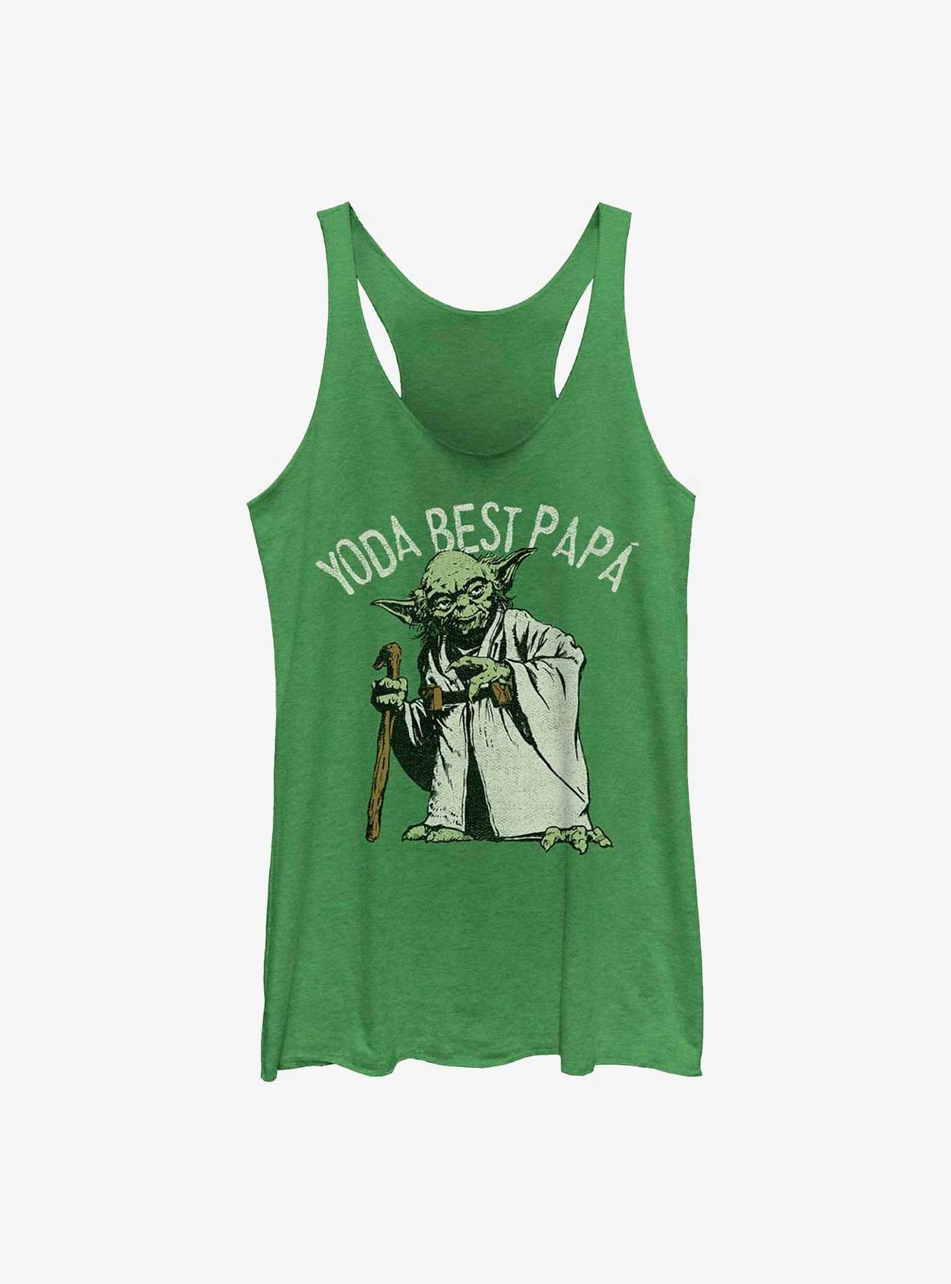 Star Wars Yoda Best Papa Womens Tank Top, ENVY, hi-res view 1