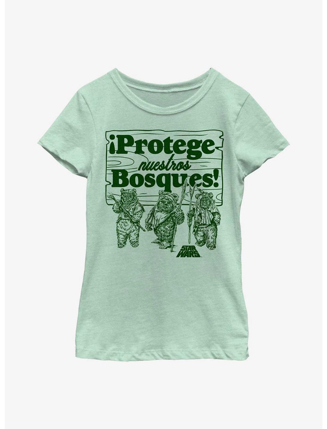 Star Wars Protege Nuestros Bosques Protect Our Forests Youth Girls T-Shirt, MINT, hi-res