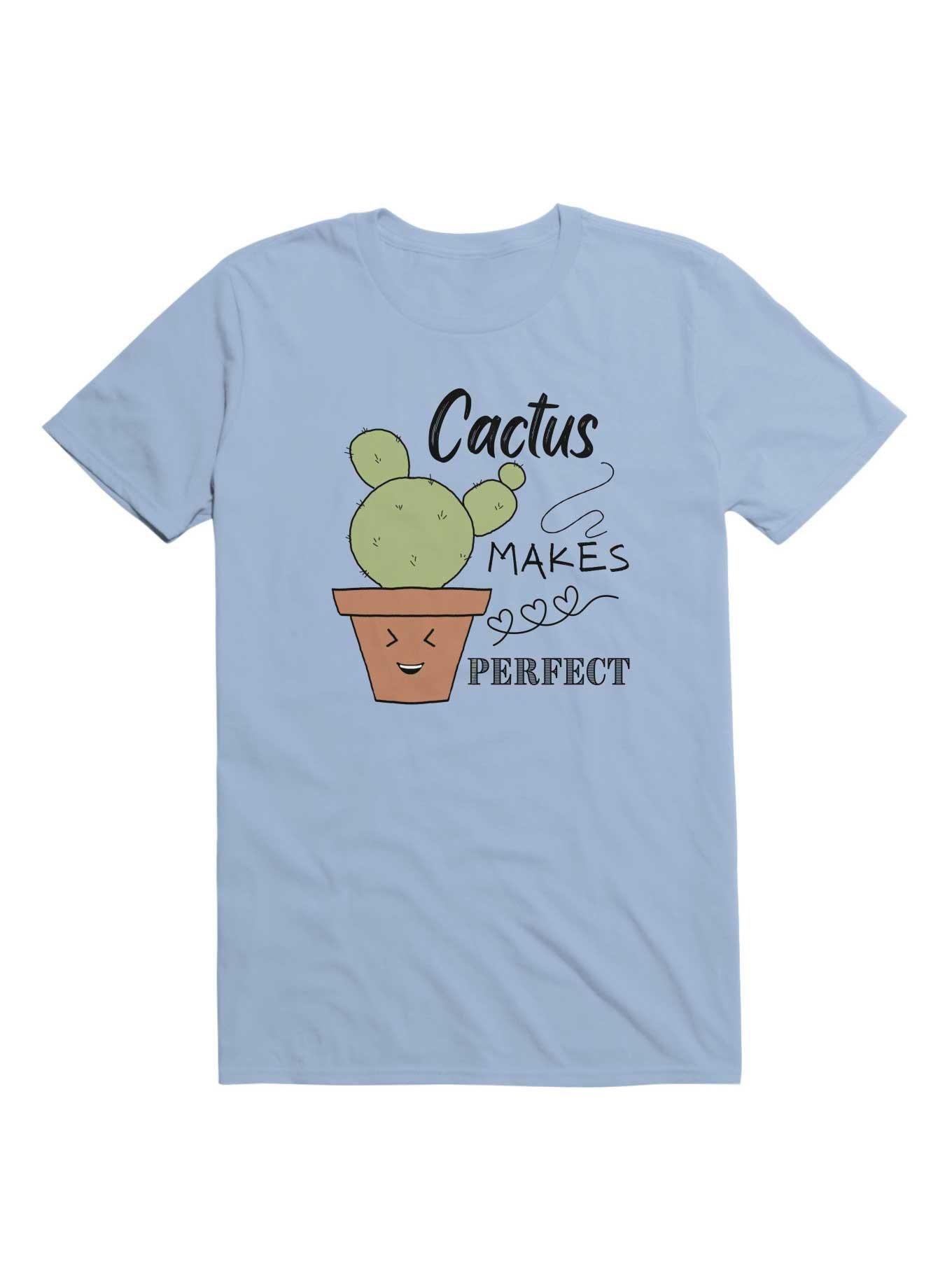 Kawaii Cactus Makes Perfect T-Shirt, LIGHT BLUE, hi-res
