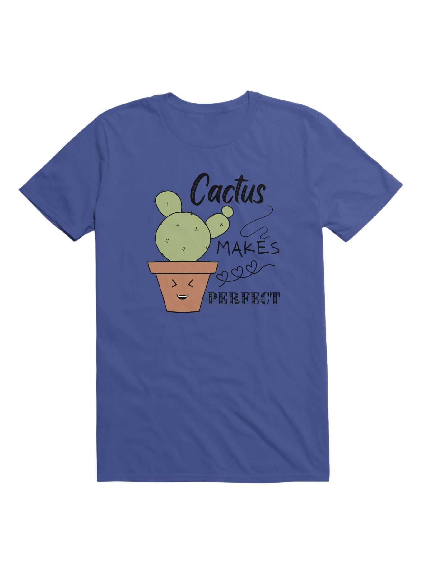 Kawaii Cactus Makes Perfect T-Shirt, ROYAL, hi-res