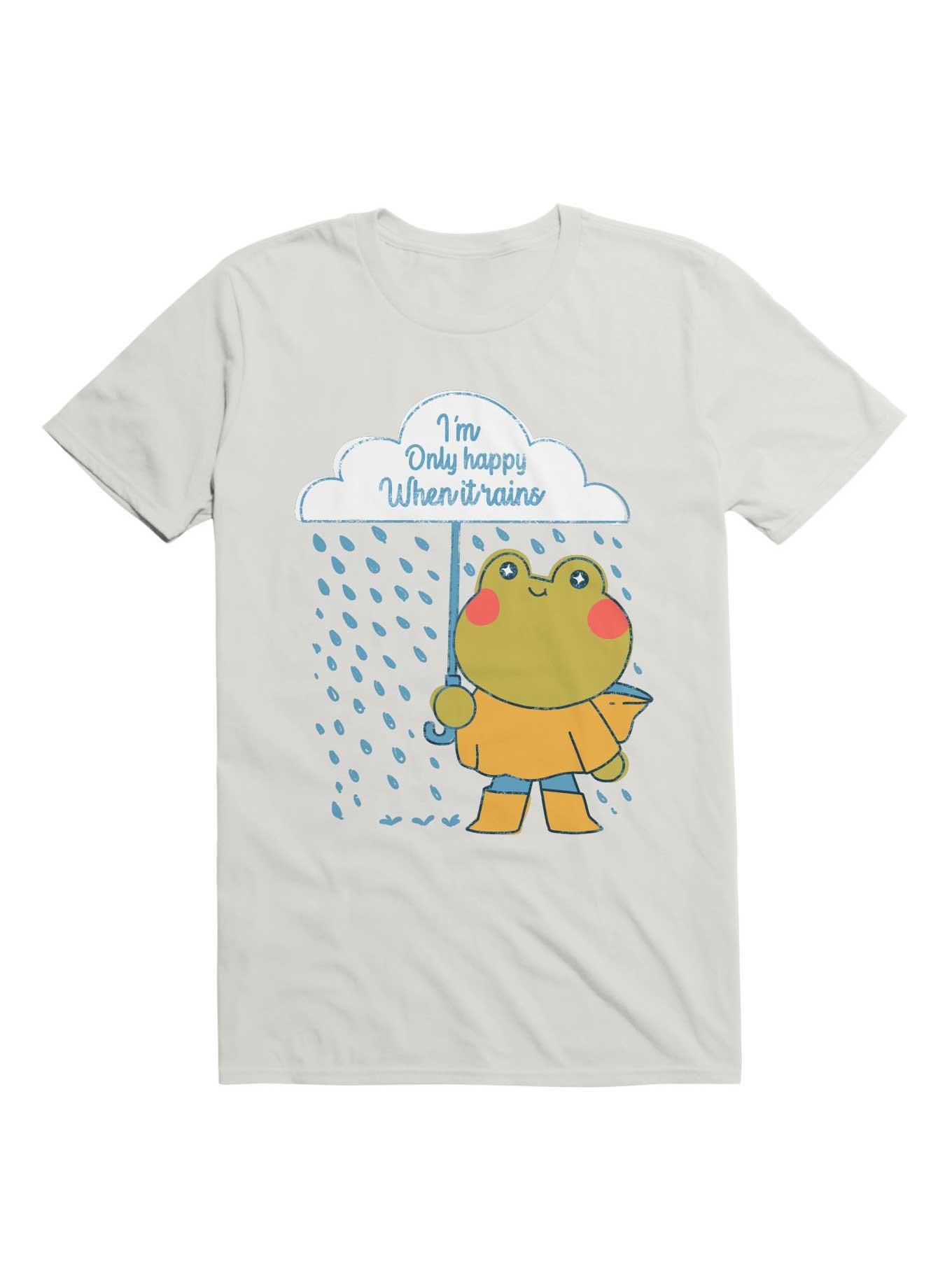 Kawaii Happy Rain T-Shirt, WHITE, hi-res