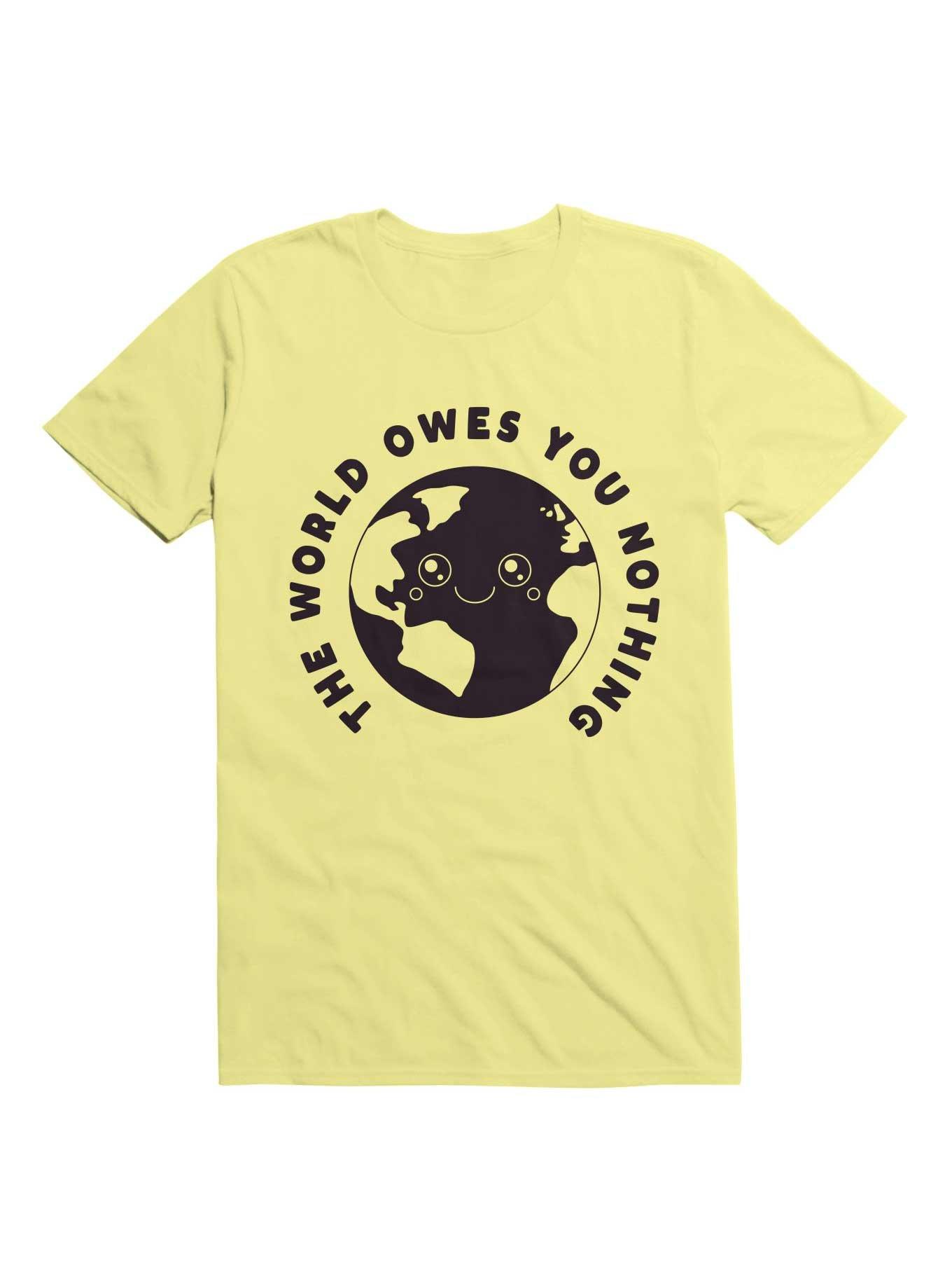 Kawaii The World Owes You Nothing T-Shirt, , hi-res