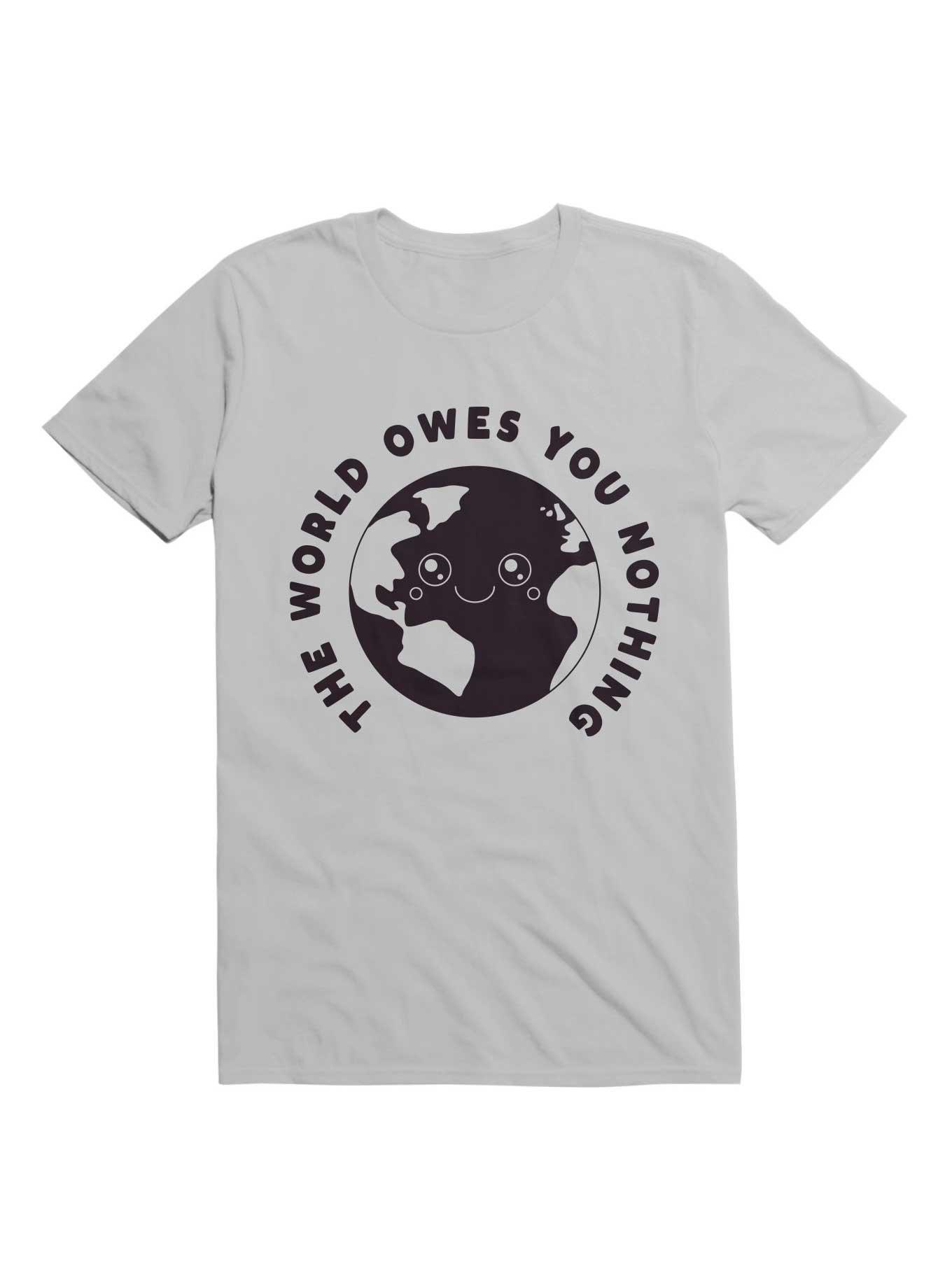 Kawaii The World Owes You Nothing T-Shirt, , hi-res