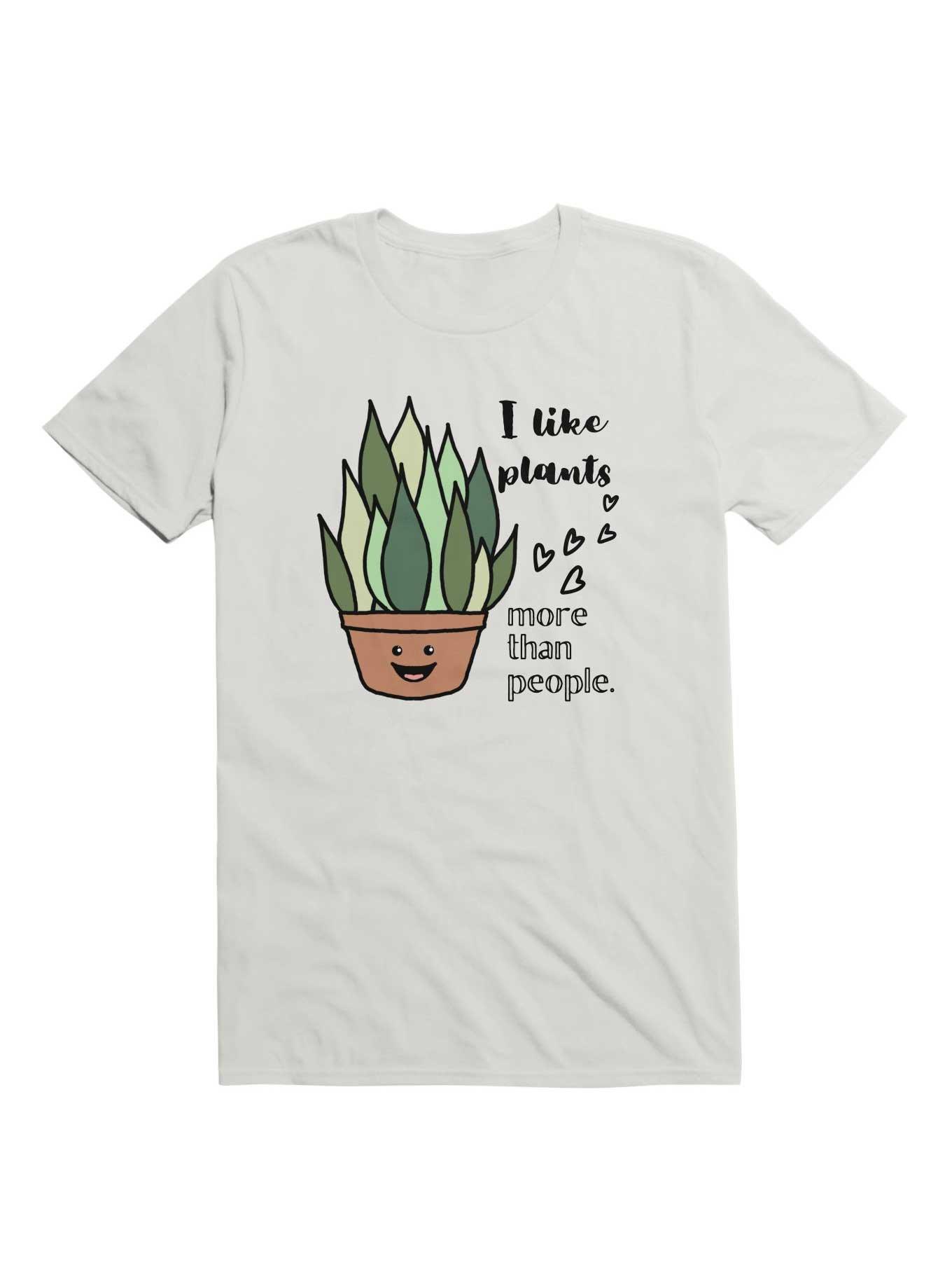 Kawaii I Like Plants More Than People T-Shirt, WHITE, hi-res