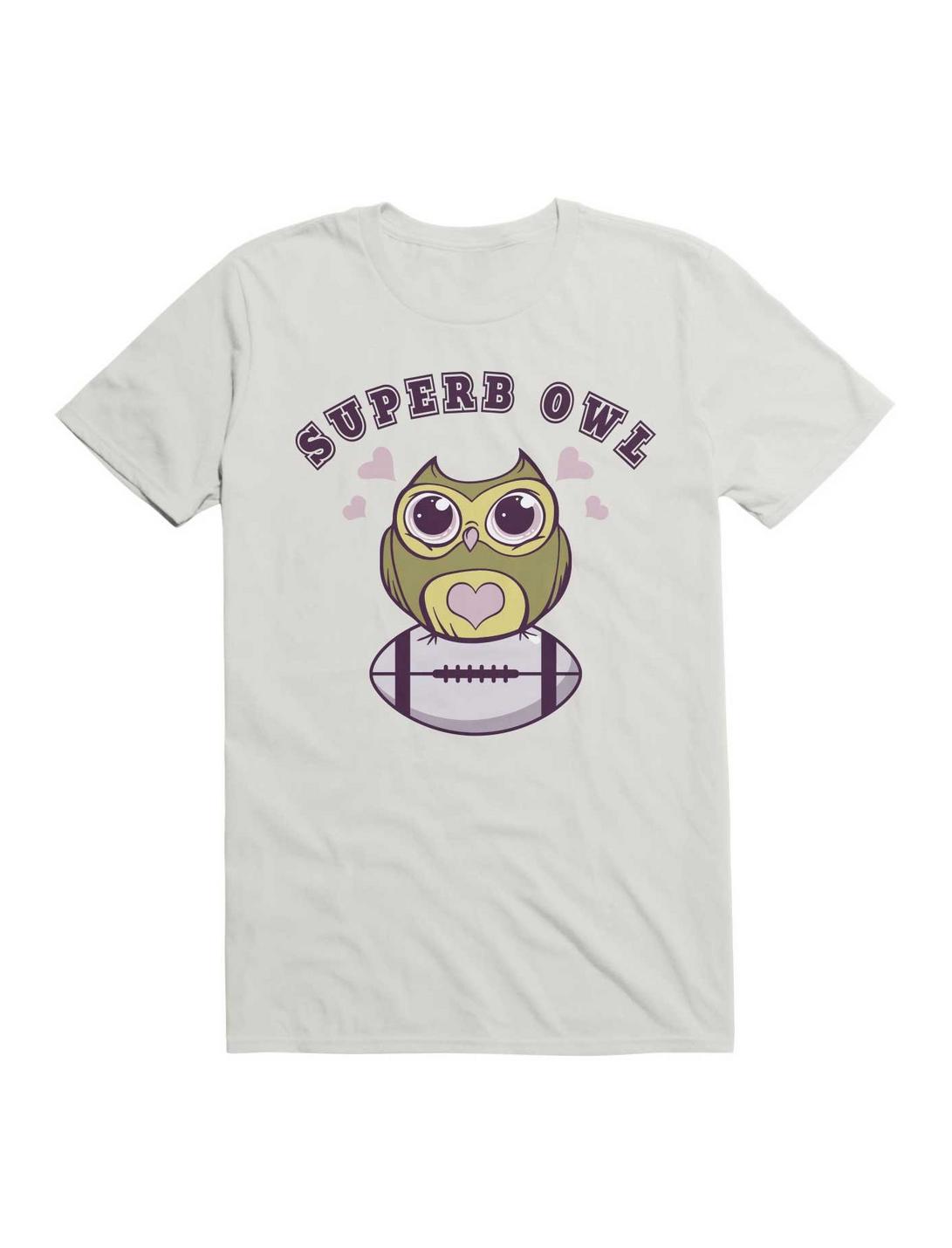 Kawaii Superb Owl T-Shirt, WHITE, hi-res
