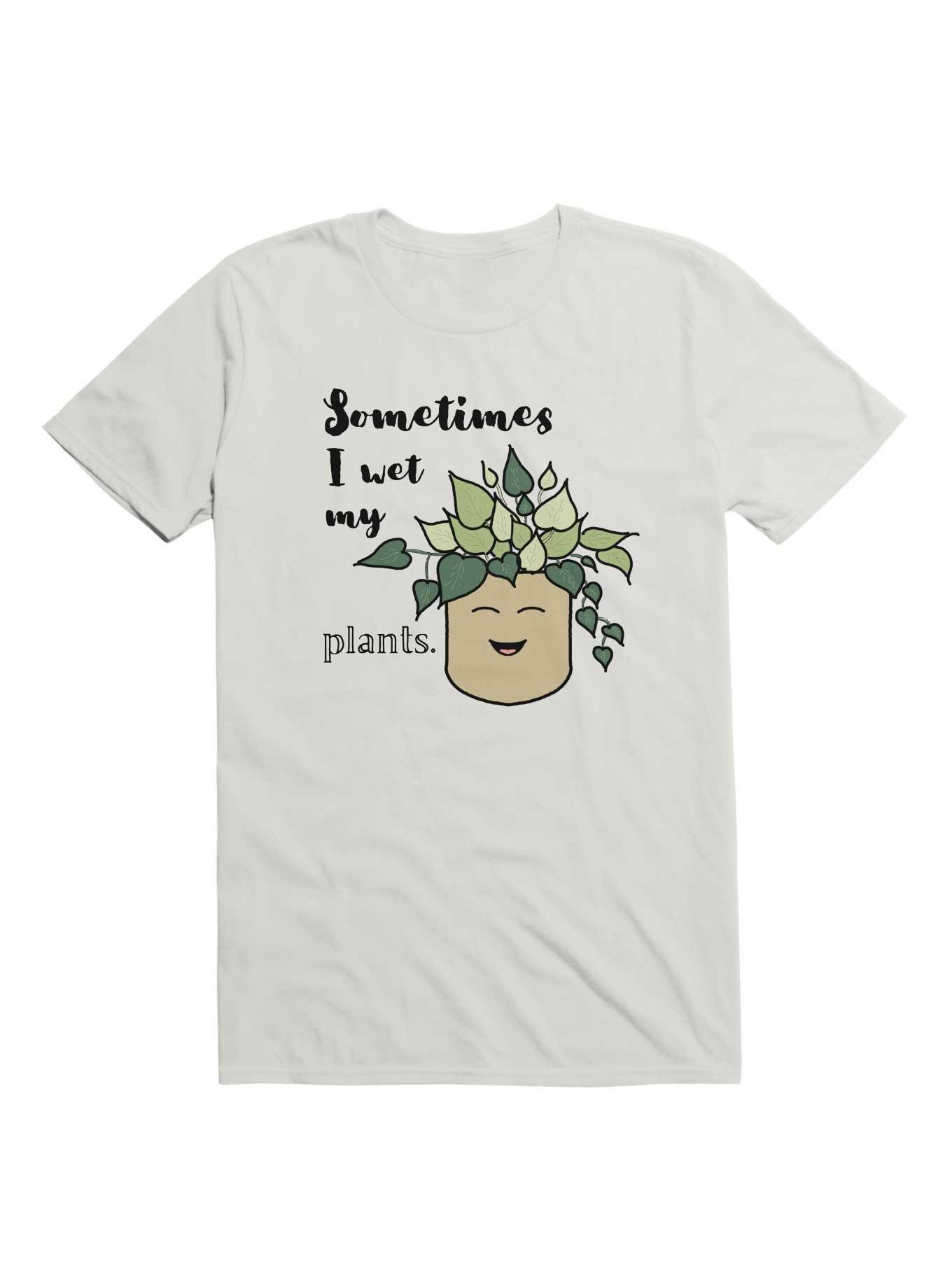 Kawaii Sometimes I Wet My Plants T-Shirt, WHITE, hi-res