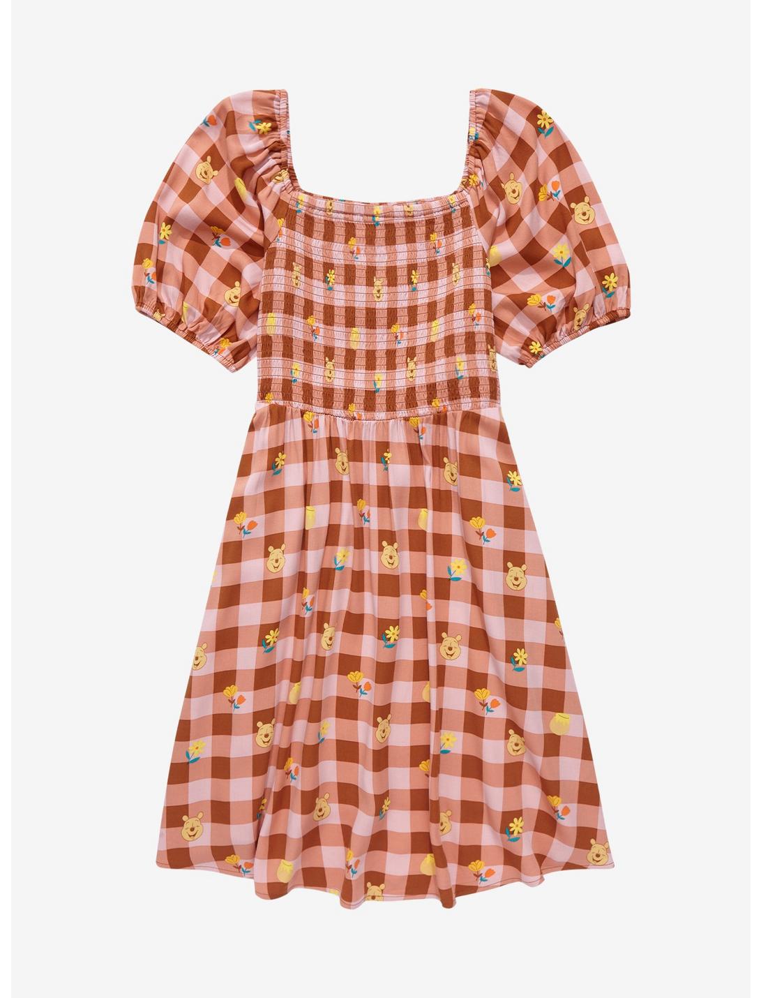 Winnie the Pooh Gingham Smock Dress - BoxLunch Exclusive, RED, hi-res