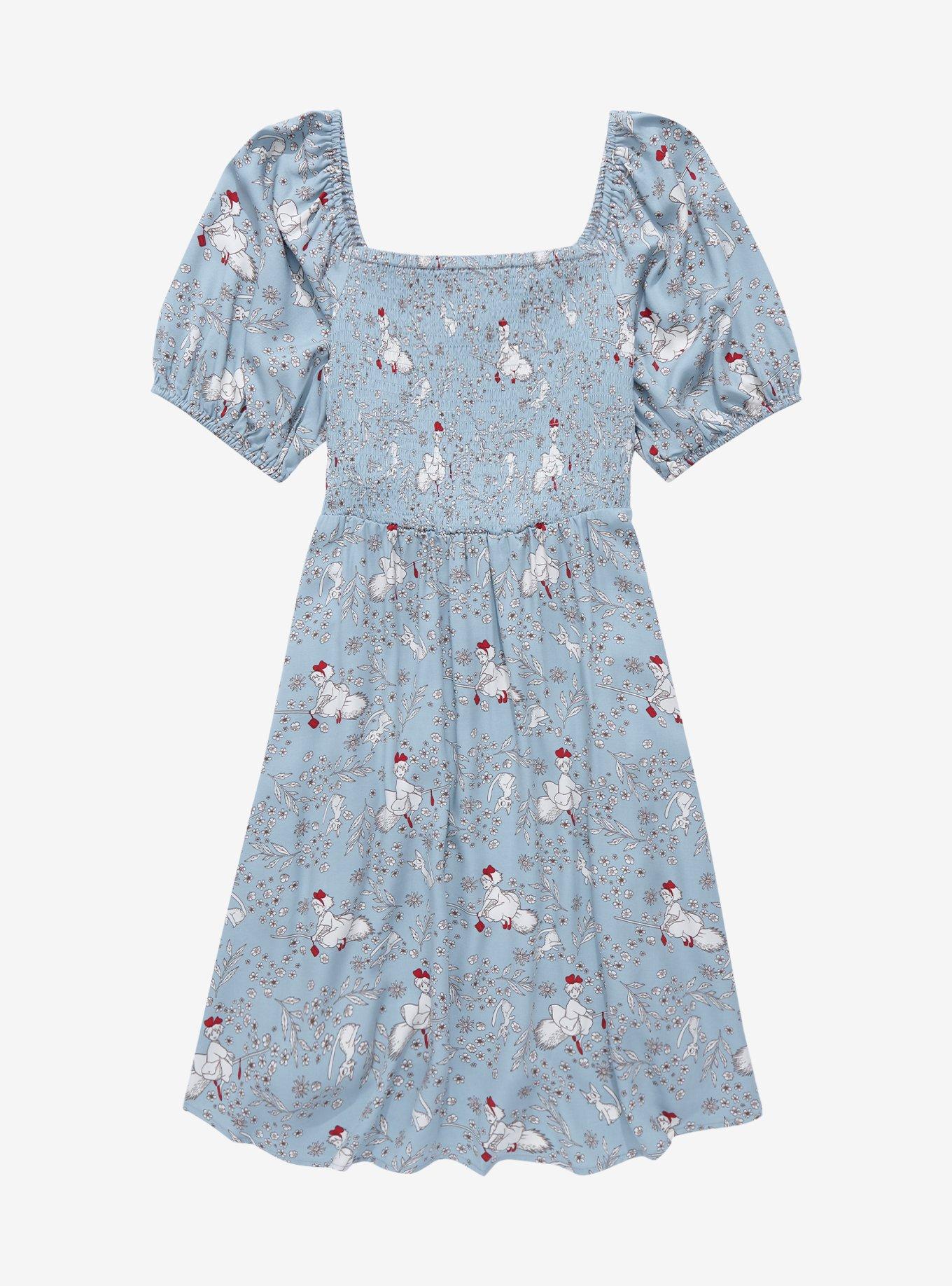 Studio Ghibli Kiki's Delivery Service Floral Smock Dress - BoxLunch Exclusive, LIGHT BLUE, hi-res