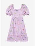 Sanrio Fruits Hello Kitty and Fruits Allover Print Smocked Dress - BoxLunch Exclusive , LAVENDER, hi-res