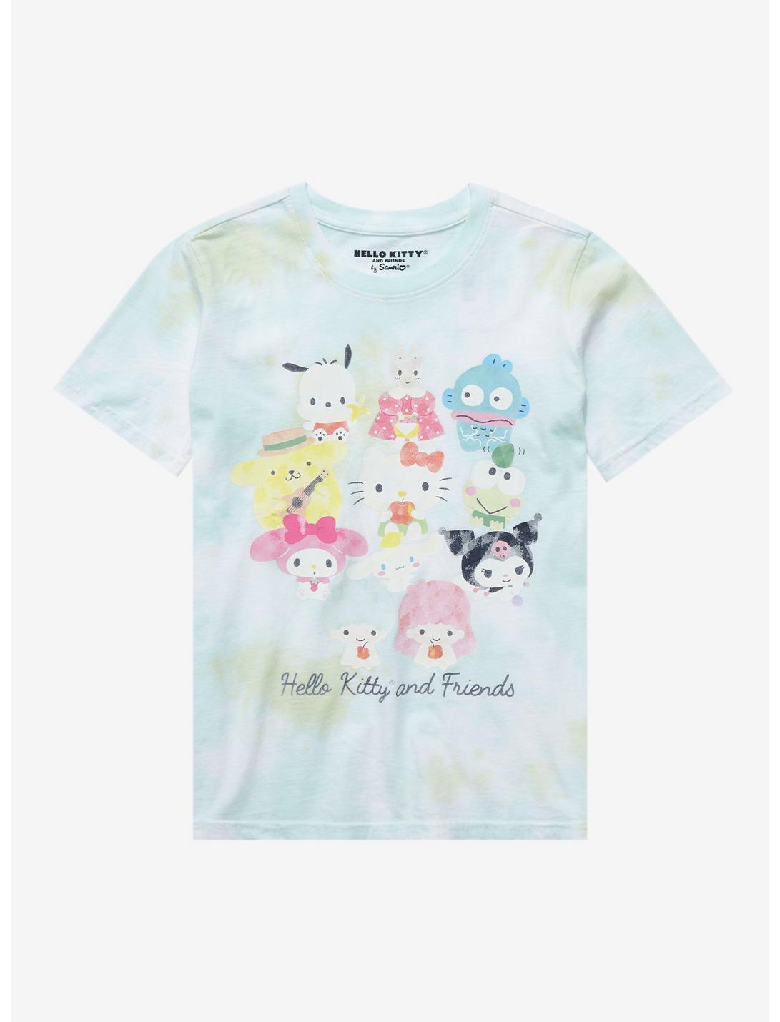 Sanrio Hello Kitty and Friends Fruits Tie-Dye Youth T-Shirt - BoxLunch Exclusive, LIGHT GREEN, hi-res