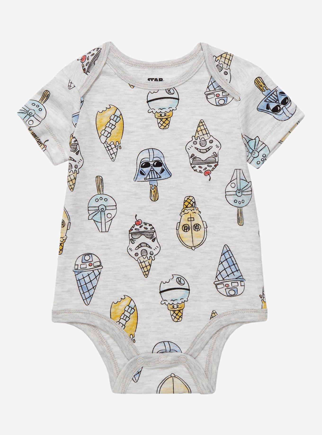 Star Wars Characters Ice Cream Allover Print Infant One-Piece - BoxLunch Exclusive, BEIGE, hi-res