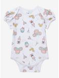 Disney Minnie Mouse Food Allover Print Infant One-Piece - BoxLunch Exclusive , BEIGE, hi-res