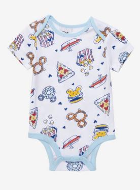Disney Mickey Mouse Food Allover Print Infant One-Piece - BoxLunch Exclusive 
