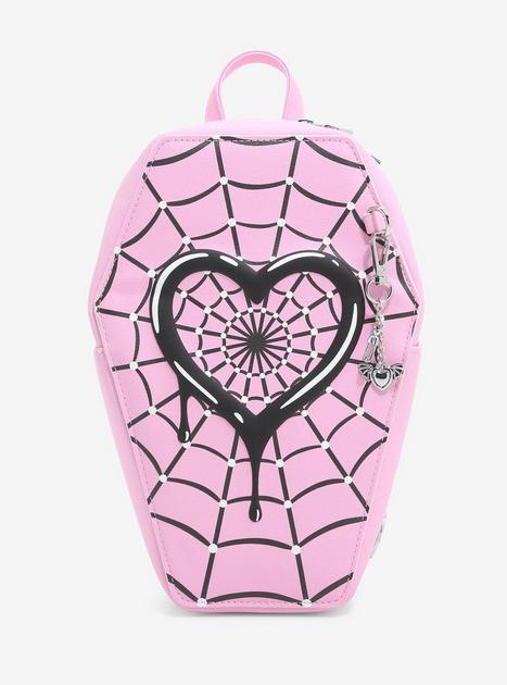 Pink Skull-decorated Halloween Heart-shaped Handbag Suitable For Halloween  Activities Personalized Style Bag