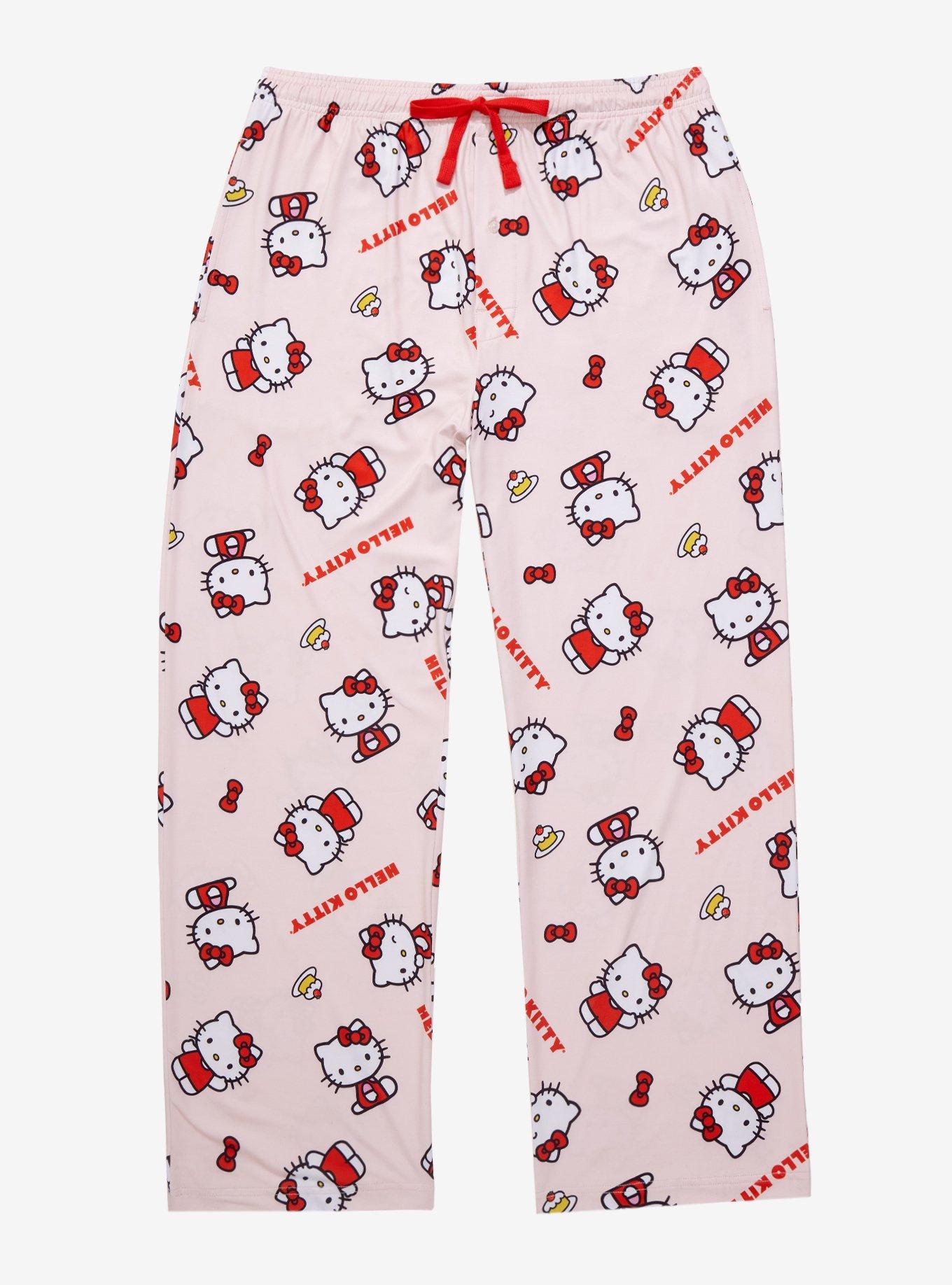 Skinnydip White Trouser Pyjama Set with Hello Kitty Print