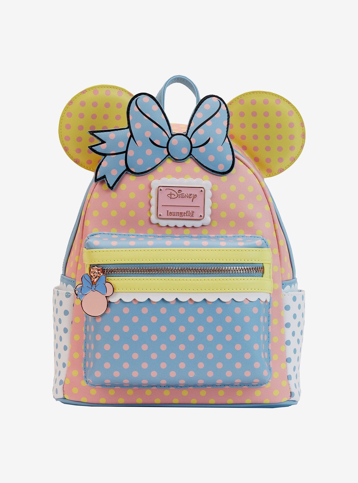 Disney Store Minnie Mouse Red Bow Denim Backpack & Lunch Tote Box School  Bag Set