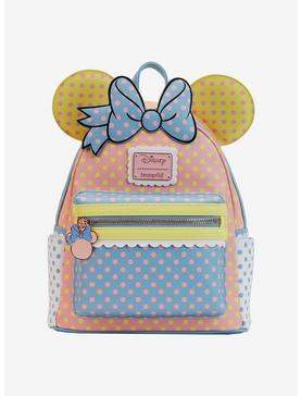 Loungefly Disney Minnie Mouse Pastel Polka Dot Figural Mini Backpack , , hi-res