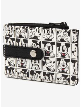 Disney Mickey Mouse Expression Blocks White Black Red Wallet Id Card Holder, , hi-res