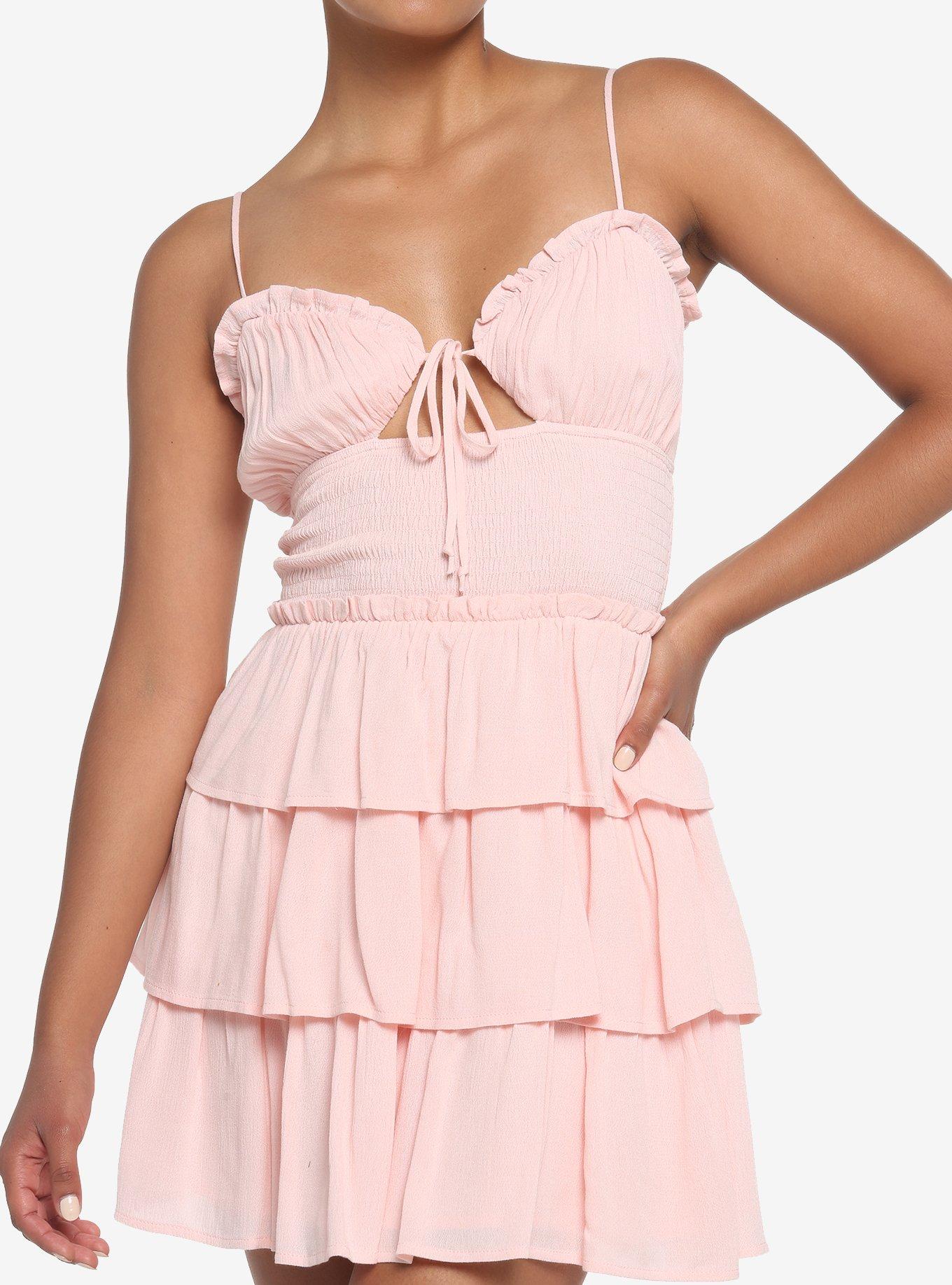 Blush Smocked Tiered Dress, BLUSH, hi-res