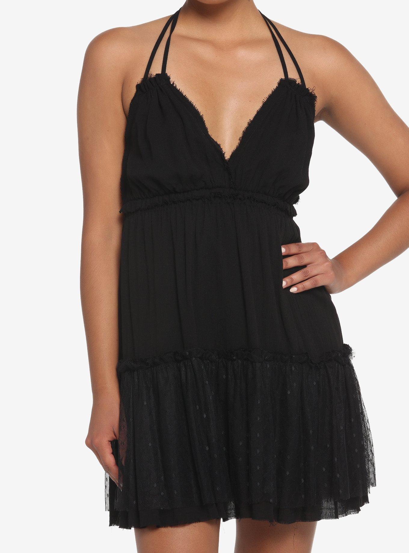 how to remove deodorant stains from black dress Black Tiered Studded Fringe Cami Mini Dress  Vintage Creek Boutique