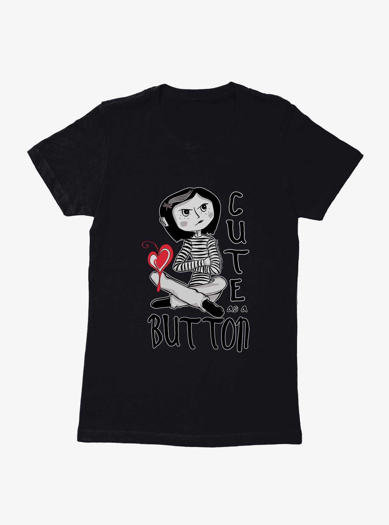 Coraline Cute as a Button Womens T-Shirt, , hi-res