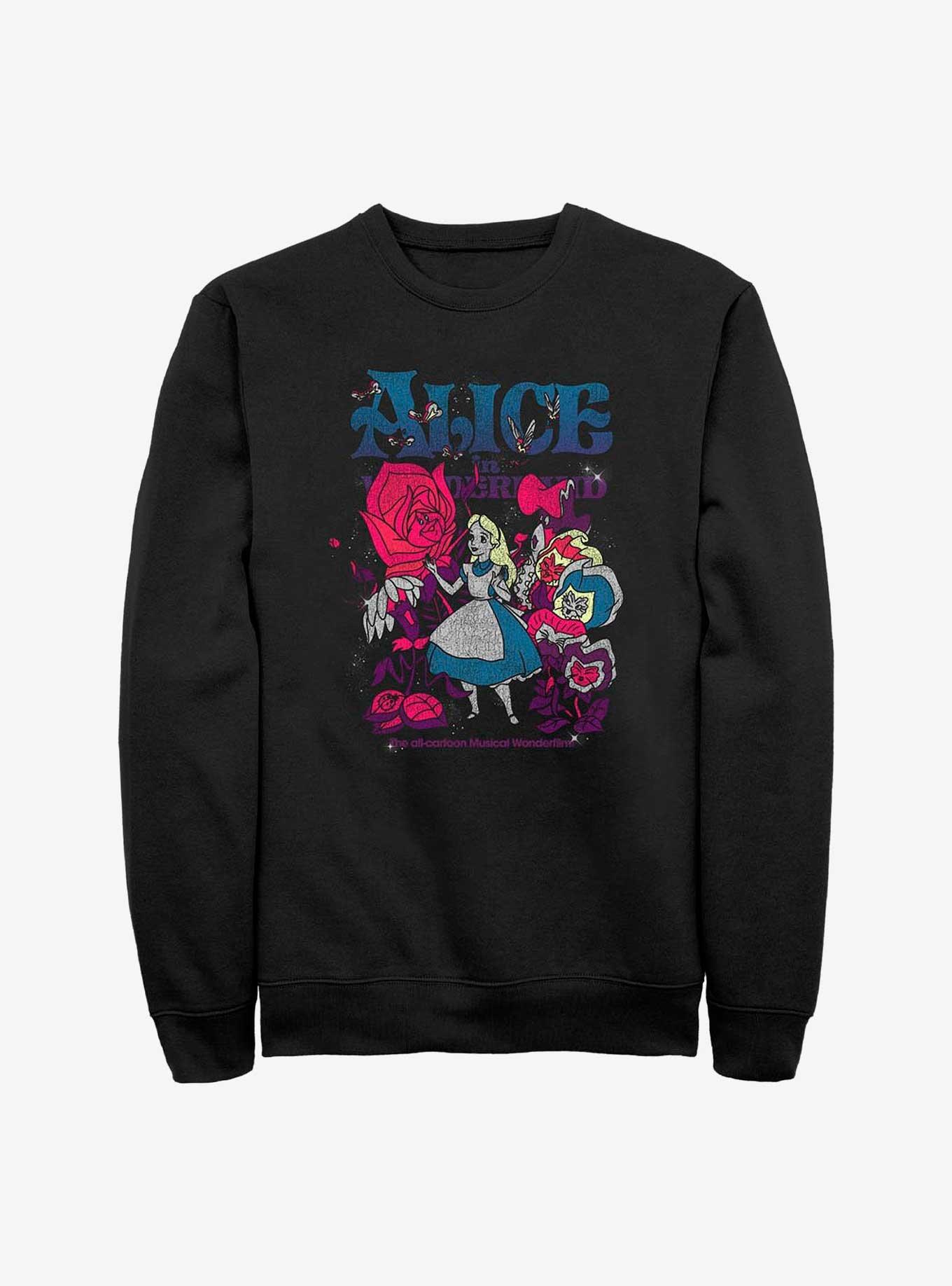 Disney Alice In Wonderland Technicolor Wonderland Sweatshirt, BLACK, hi-res