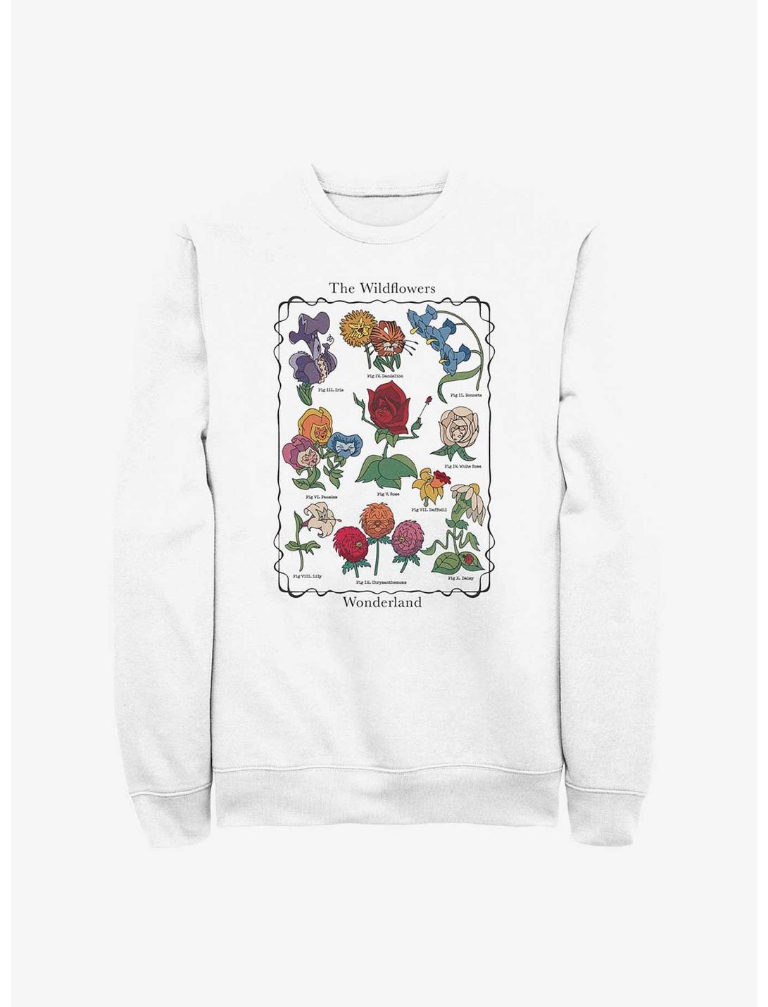 Disney Alice In Wonderland Alice Flowers Sweatshirt, WHITE, hi-res