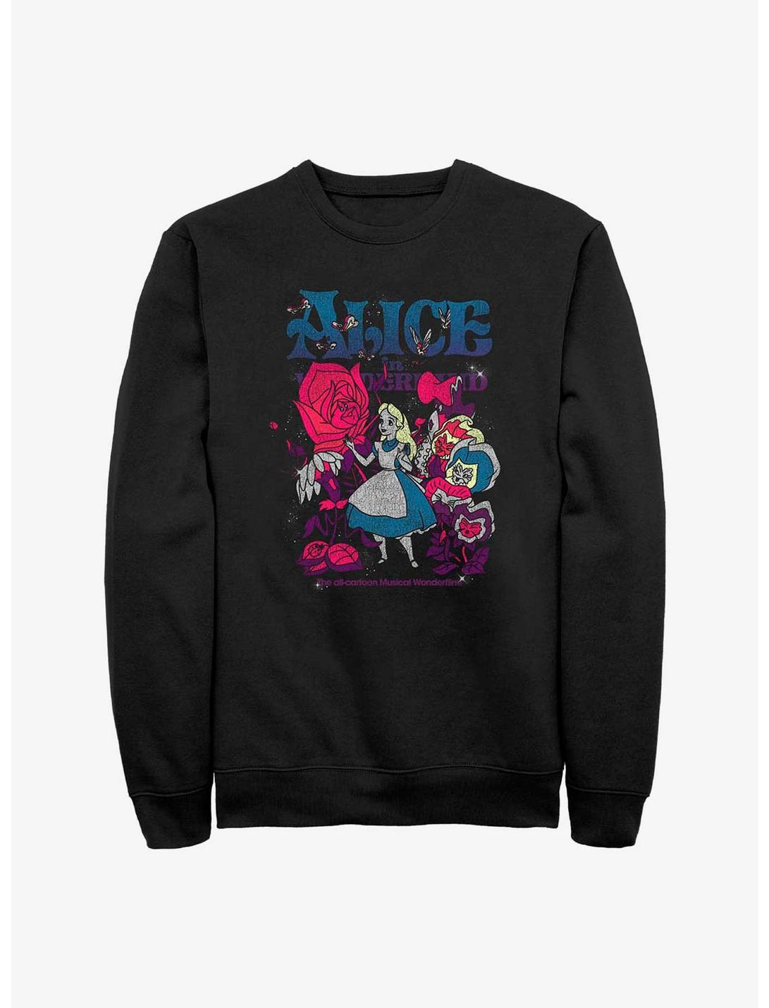 Disney Alice In Wonderland Technicolor Wonderland Sweatshirt, BLACK, hi-res