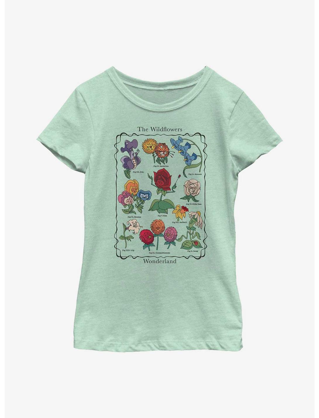 Disney Alice In Wonderland Alice Flowers Youth Girls T-Shirt, MINT, hi-res