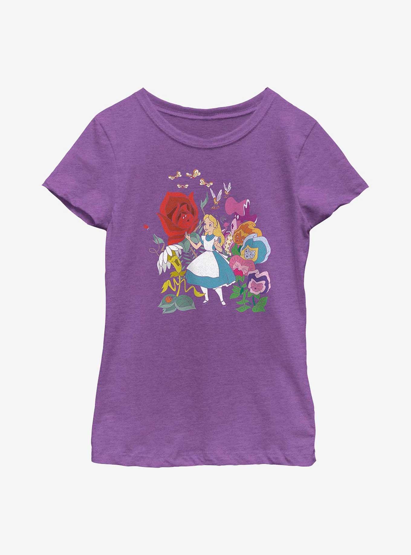 Disney Alice In Wonderland Flower Afternoon Youth Girls T-Shirt, , hi-res