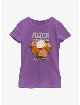 Disney Alice In Wonderland Flower Bouquet Youth Girls T-Shirt, , hi-res