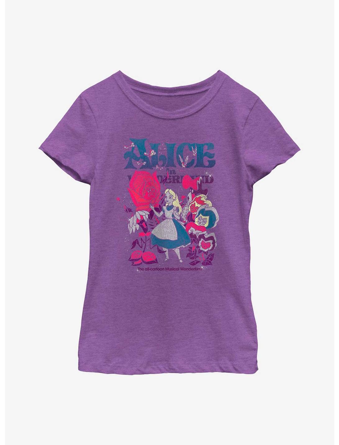 Disney Alice In Wonderland Technicolor Wonderland Youth Girls T-Shirt, PURPLE BERRY, hi-res