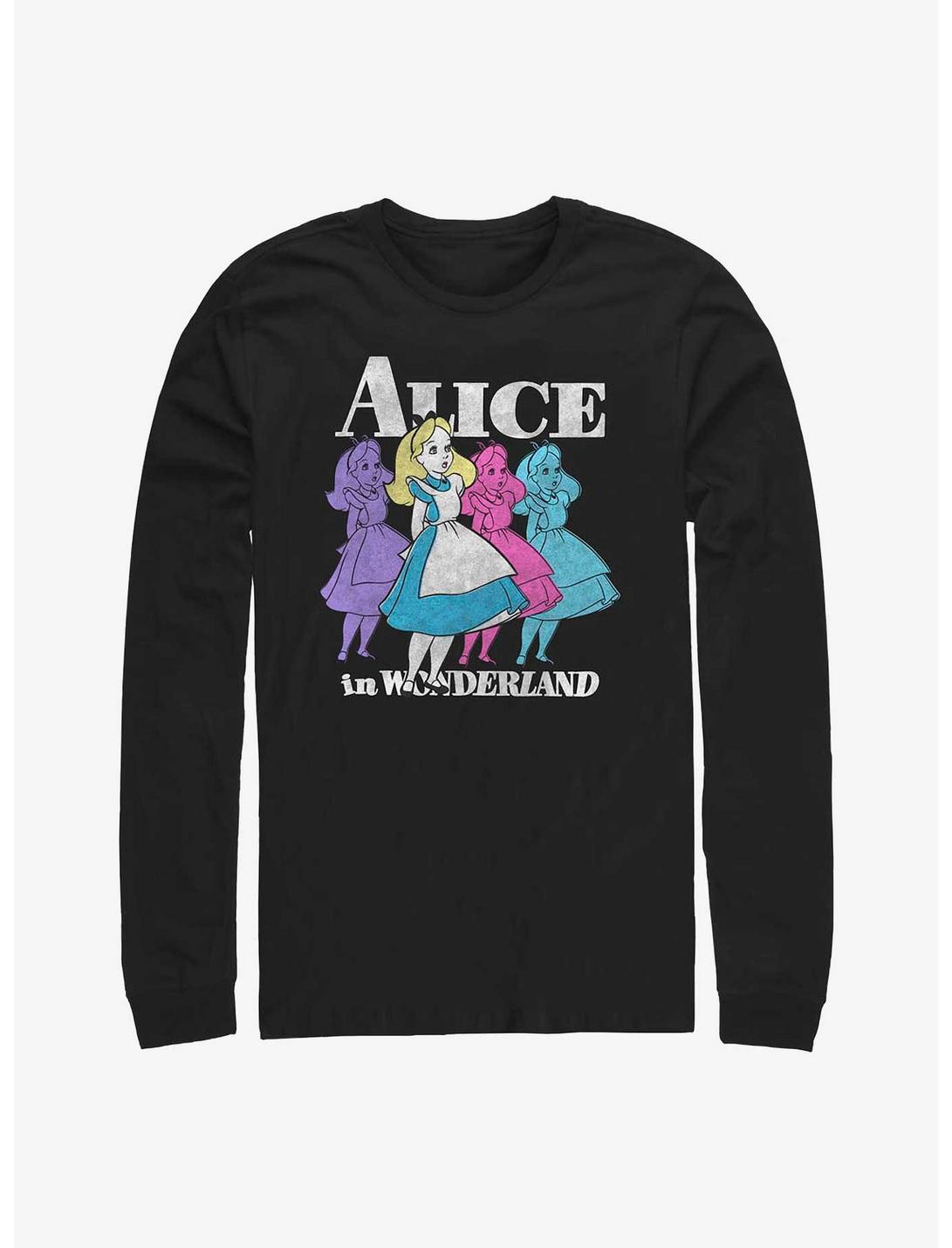 Disney Alice In Wonderland Trippy Alice Long-Sleeve T-Shirt, BLACK, hi-res